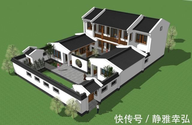 庭院|晒晒我农村66万建的中式三合院，1座房子6个庭院，这才叫生活