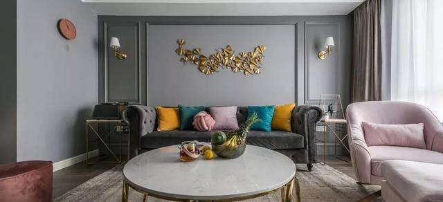 收纳|120平轻奢风三居,充满活力和温馨的婚房设计