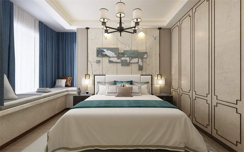 飘窗|128㎡三室两厅户型，传统中式与时尚现代的结合，提升生活品质