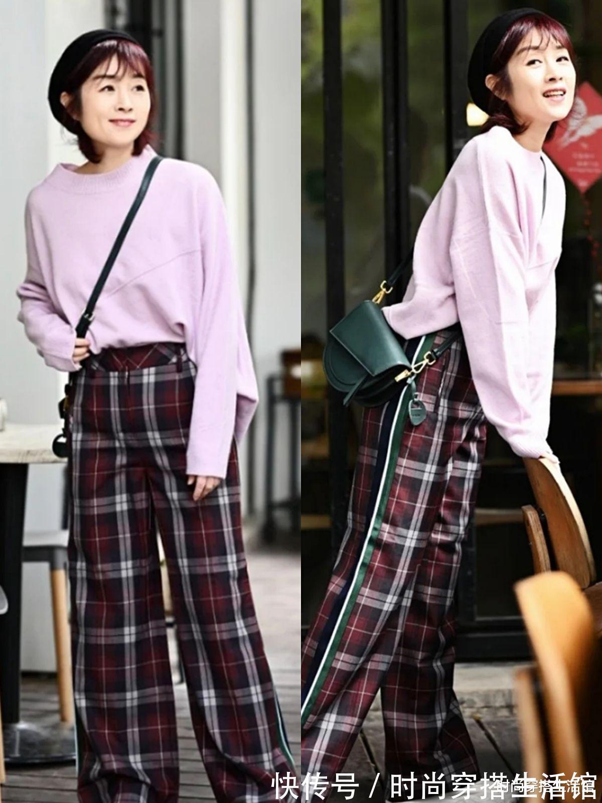 直筒裤|50岁女人只能穿“妈妈装”,看看她们的穿搭,原来也能这么美