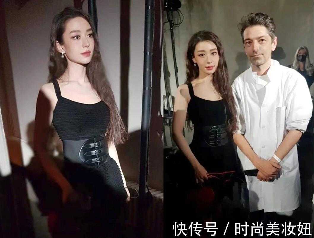 连衣裙 吉娜巴黎时装周太惊艳,穿吊带连衣裙勒腰带,16寸腰太完美