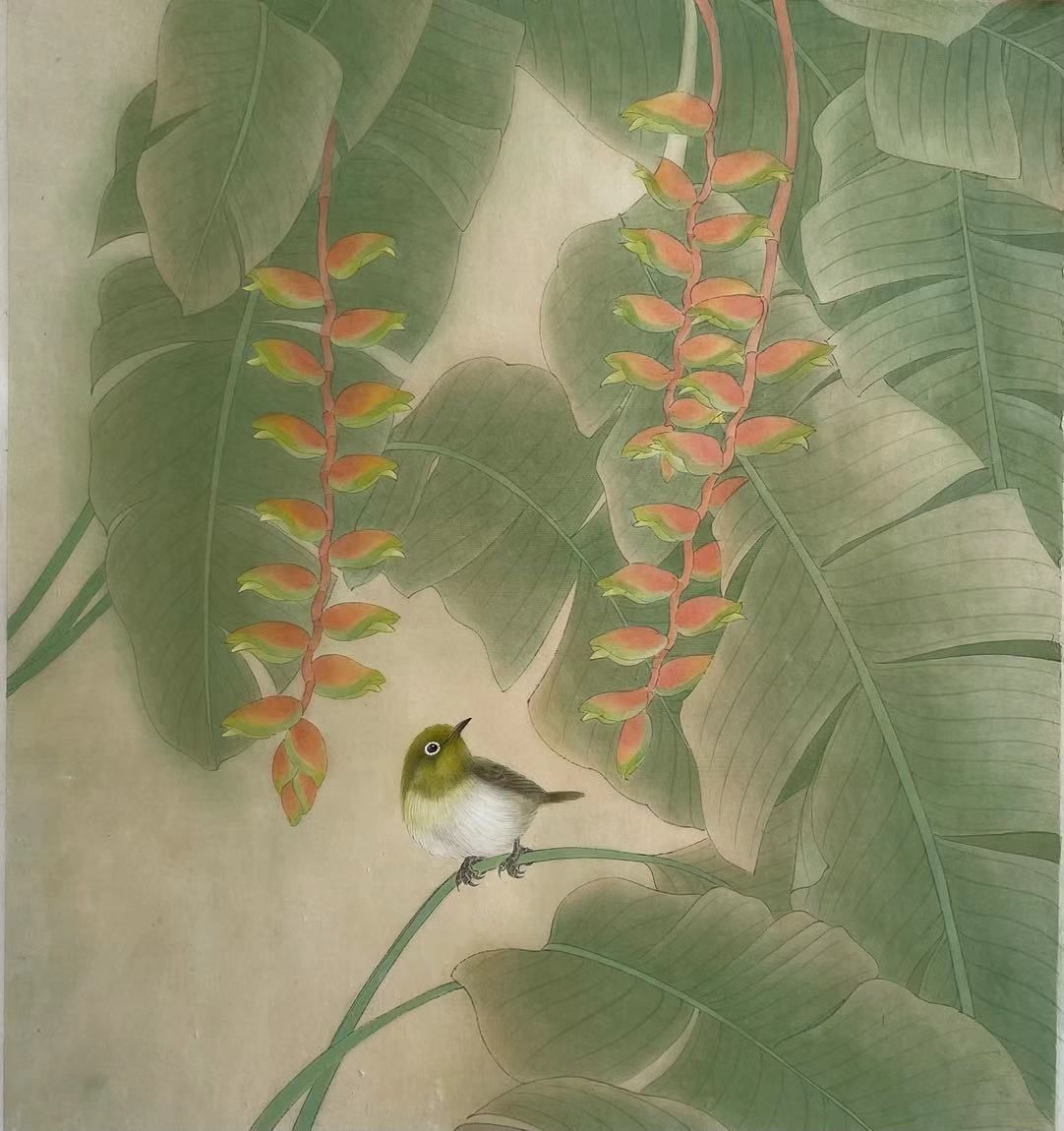 花鸟画|十年，这位上海画家画了100幅花鸟图，与花博会的鸟语花香交相辉映