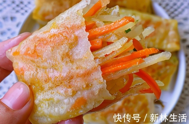 上班族|懒人版早餐饼,皮薄馅多!无需揉面我家每周吃5次!外表酥脆!