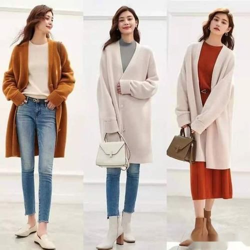 牛仔裤搭针织开衫，简约又不简单，也算是逆袭了