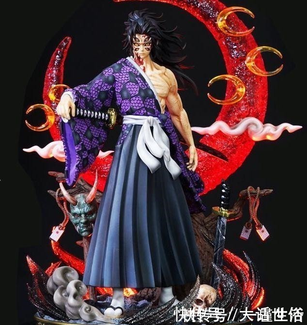 月亮|鬼灭之刃黑死牟千元手办，血管清晰可见，就是眼睛太吓人