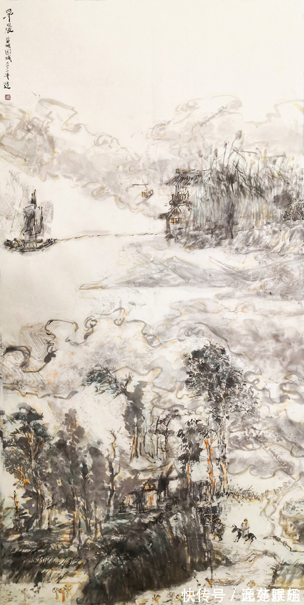 烟柳&「画作欣赏」一帘烟柳一路风景，画家余国城作品欣赏