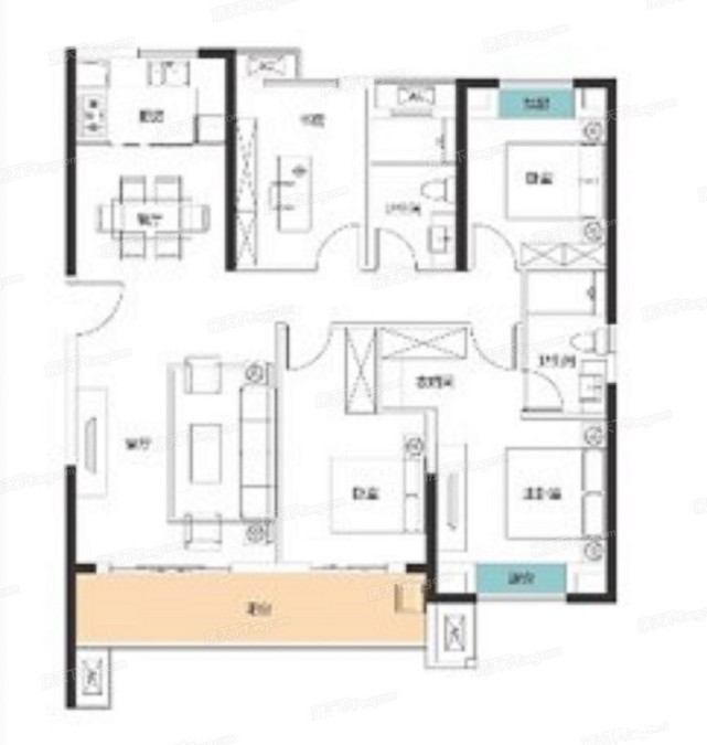 一日三餐|140平现代风四居室,原木与灰打底,点缀一抹棕