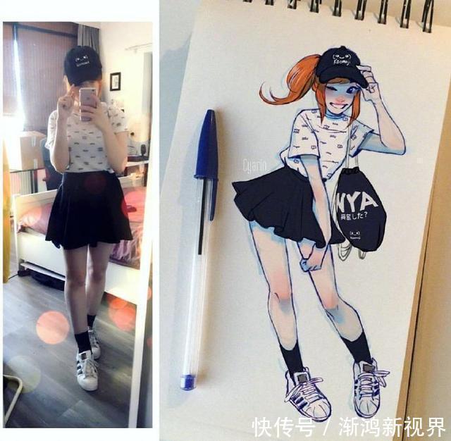 穿搭|这位画师把自己的每日穿搭画成插画,吸引了百万粉丝关注
