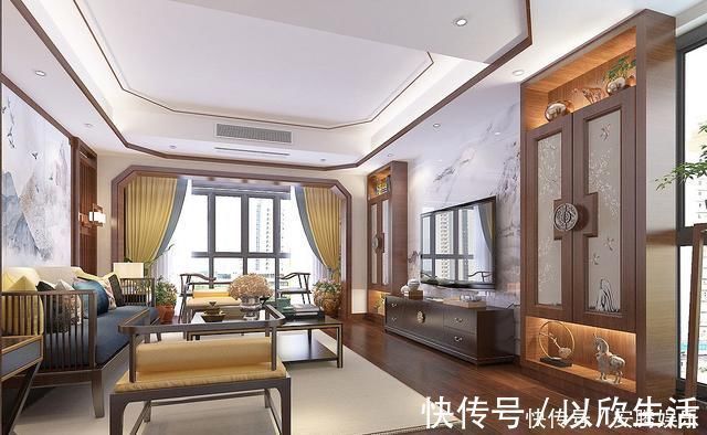 餐厨|248平米新中式,听了老婆的话,买两套平层打通比别墅住的还舒服