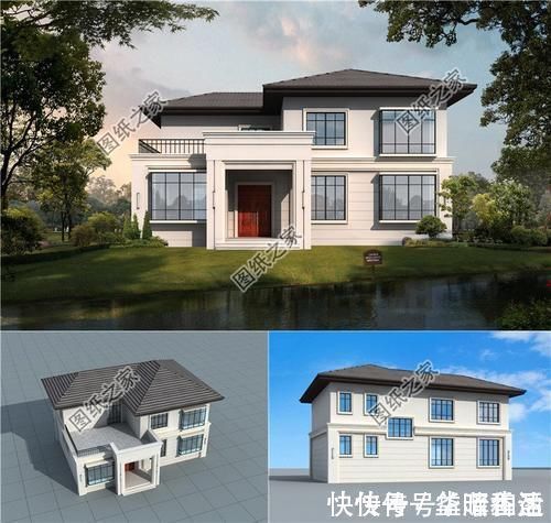 占地面积|进深九米的农村二层自建房屋图,拿图建房,省心省力还省钱