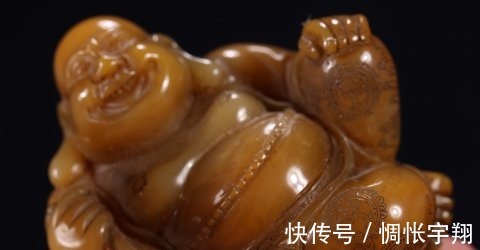 寿山!晚清 寿山田黄石“罗汉”摆件