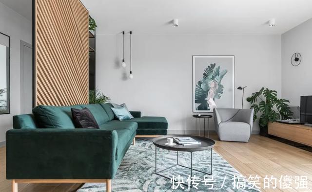 布艺沙发|108㎡现代简约风三室装修，用这样的木格栅做隔断，好美呀