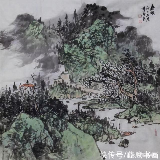 云山|任泽涛斗方作品:云山春韵