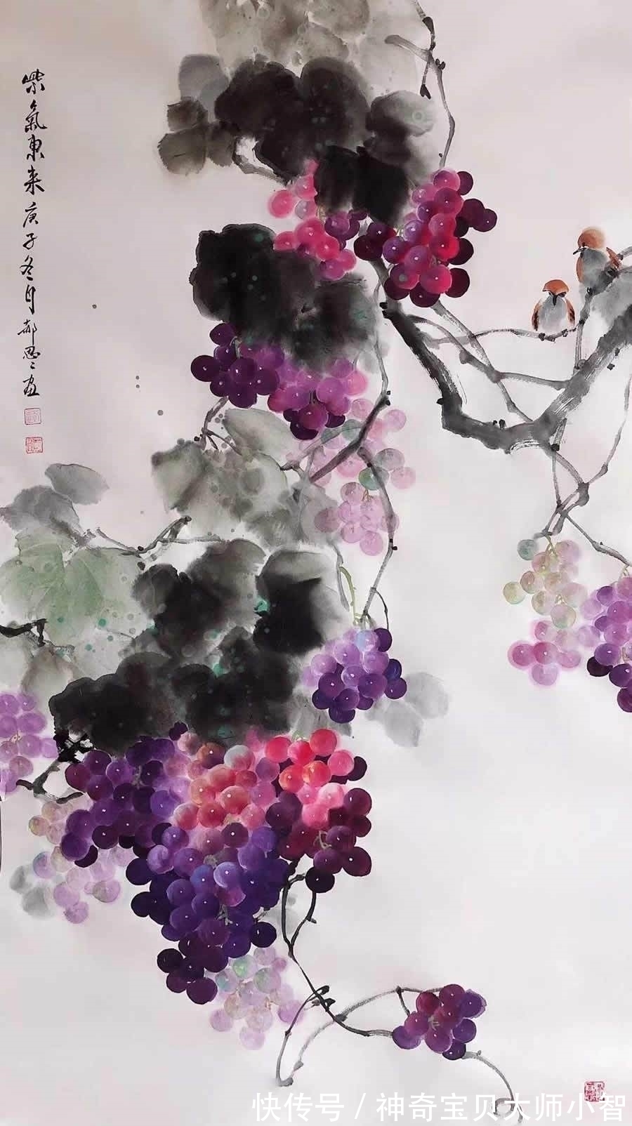 花鸟画家&郝思思:妙笔神韵,刻画入微,传承经典的美女花鸟画家