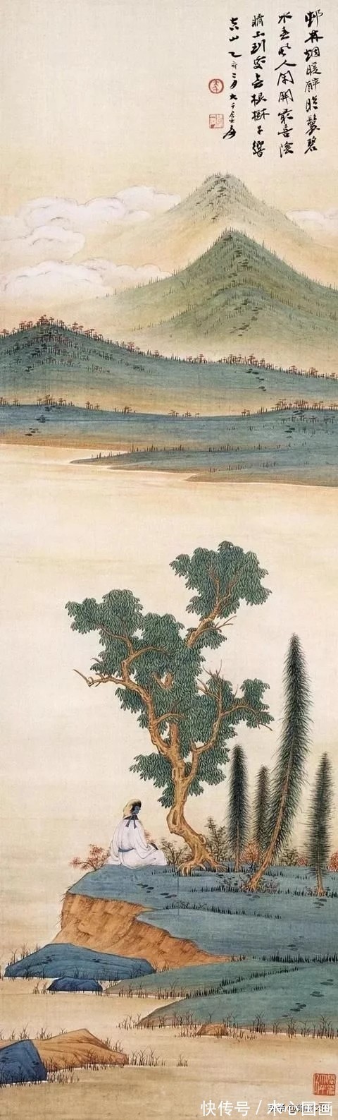 自成家法@张大千先生青绿山水欣赏:金碧辉映 自成家法