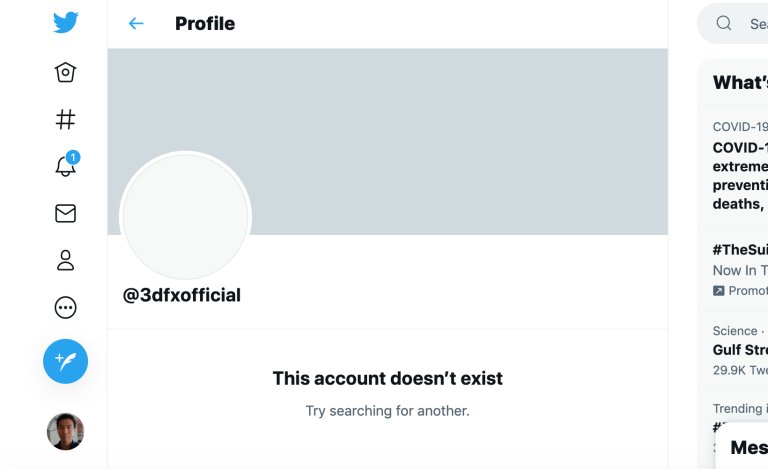 推特|显卡公司 3dfx 不会回归了：推特账号已注销，英伟达否认该消息