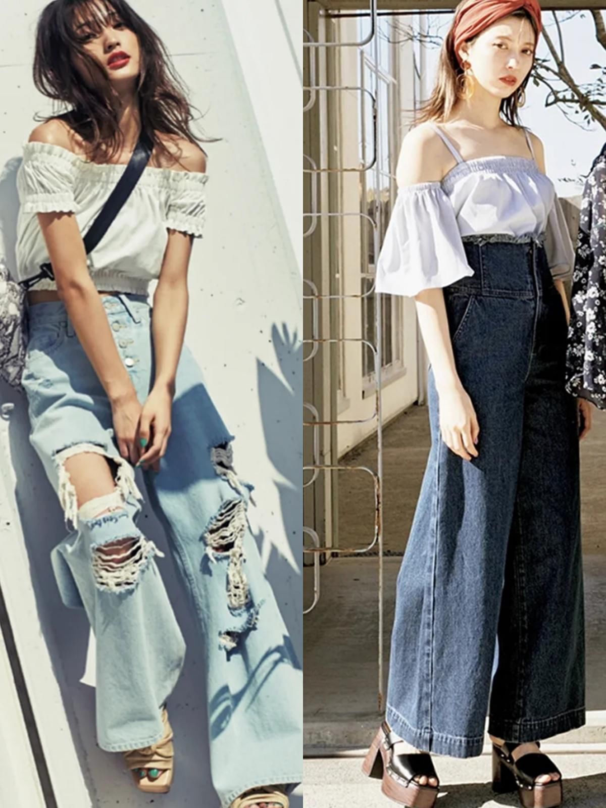 高腰|赶时髦的女人别总穿T恤，“一字肩”单品正流行，时尚性感还显瘦