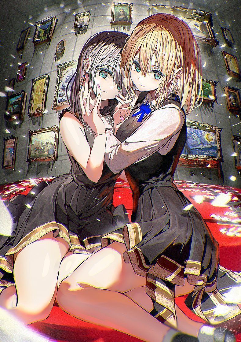 插画作品$可甜可萌的二次元少女插画,鲜明的画风光影和色彩都很漂亮