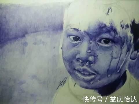 盼望!一位15岁的小姑娘,没有任何绘画基础,却画出了令人感动的圆珠笔作品!