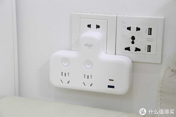 插孔|家里插座不够用?不存在aigo 2个插座转换器搞定,还带快充功能