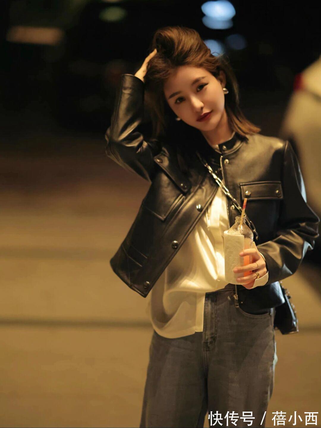 外套 春季皮衣的高级感穿搭来了,一种单品多种穿法,酷炫感信手拈来