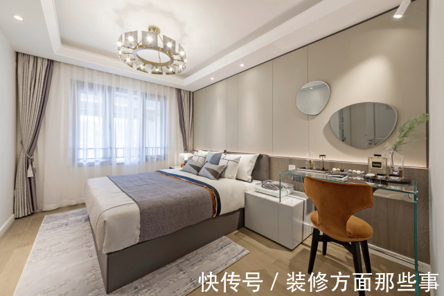 三居室|133平轻奢风三居室,橘色的趣味让原本精致的空间更添艺术气息