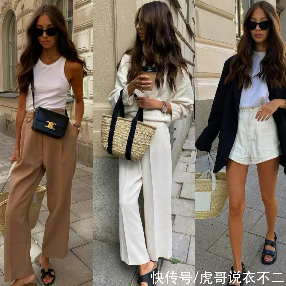 谁说春夏穿黑白色显老气？她靠黑白搭配成赢家，简约优雅又高级