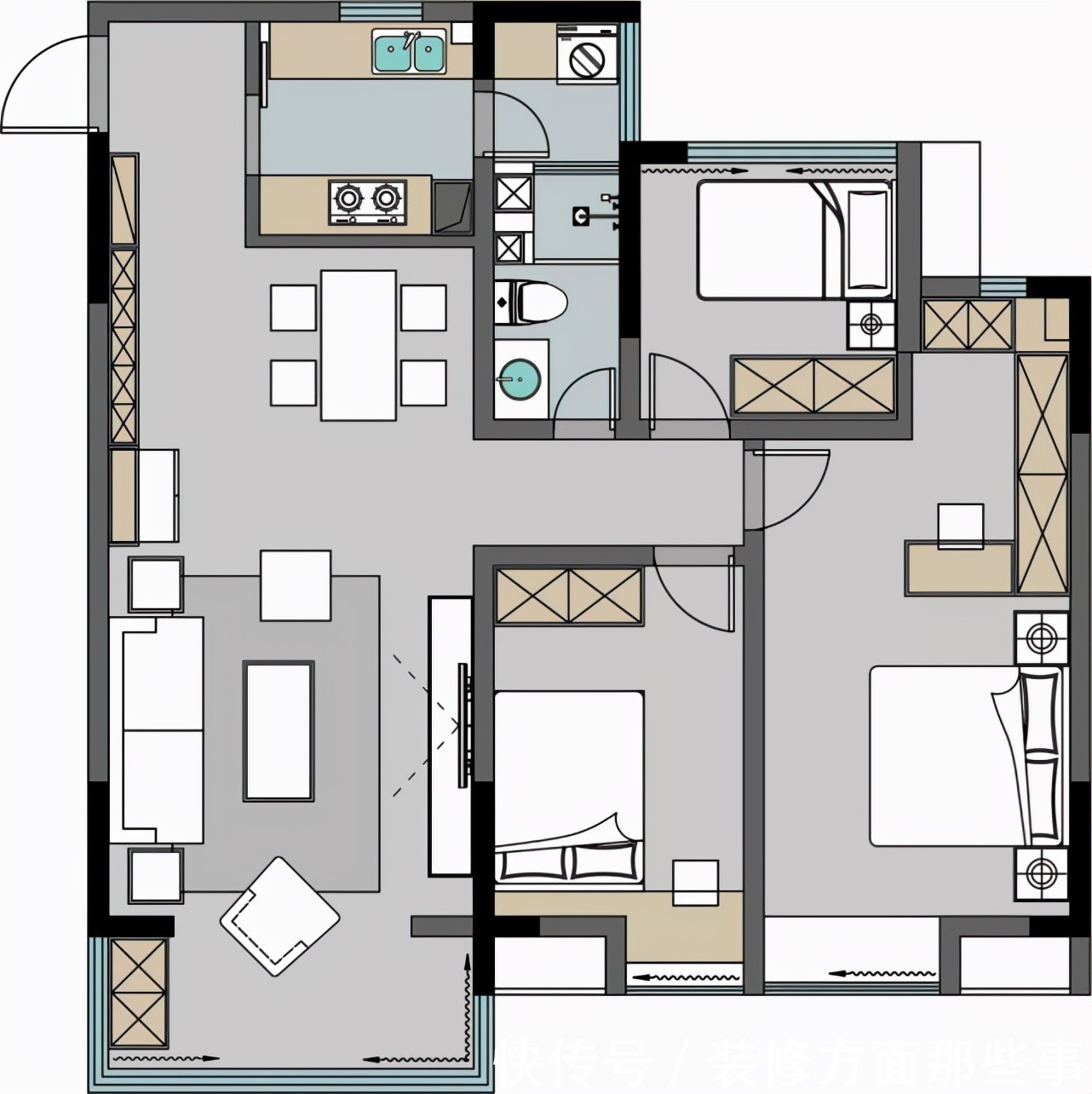 三居室|100平美式风三居室,给即将上学的女儿创造一个轻松愉快的环境