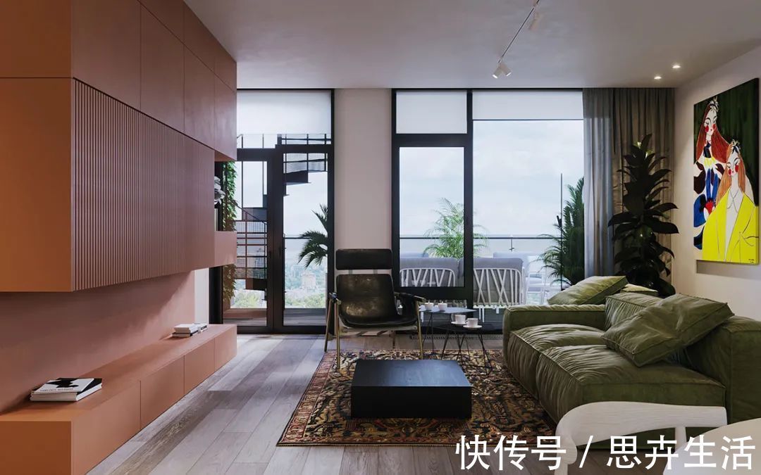 墙面|140㎡现代极简，大胆撞色设计，简约清新布置，年轻人的高级感