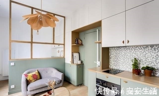 精致|女孩28㎡小家:满墙的柜子贯通厨房至卧室,蜗居一样精致又舒心!