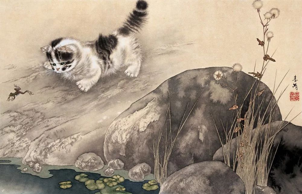 代表作品@米春茂笔下的猫,趣萌可爱,稚气童真