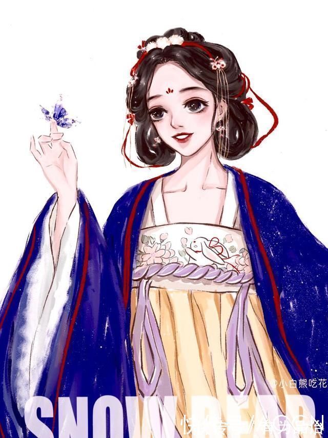 人鱼公主#迪士尼公主也爱古风，艾莎女王身披白纱，白雪公主穿的叫啥呢？