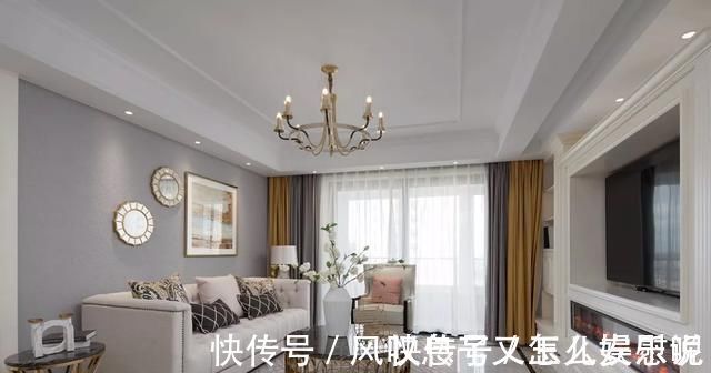 四居|153平轻奢浪漫美式四居,过道处设计了一排柜子,美观实用又大气