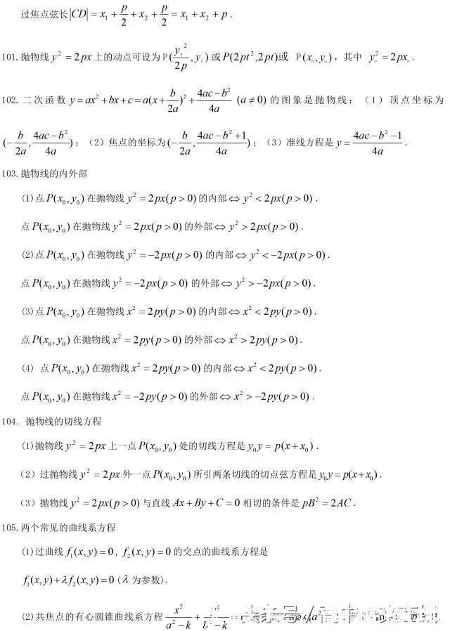 高中数学常用结论203条，每次考试都用到学霸都提前收藏啦