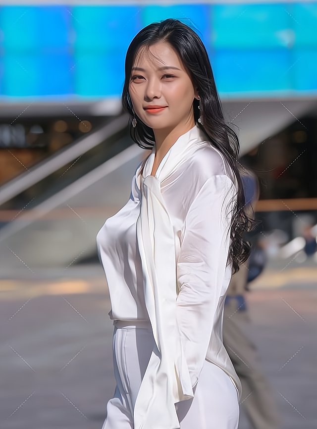 简洁的白色职业套装，端庄又大气，尽显知性美感