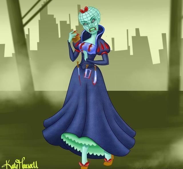 白雪公主#迪士尼公主变成恐怖“怪物”,丧尸让人害怕,吸血鬼画风妖娆