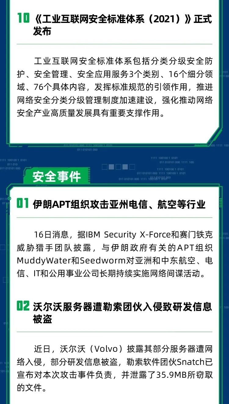 网络攻防|沃尔沃服务器遭勒索攻击研发信息被盗；360网络攻防靶场获数字城市优秀解决方案奖