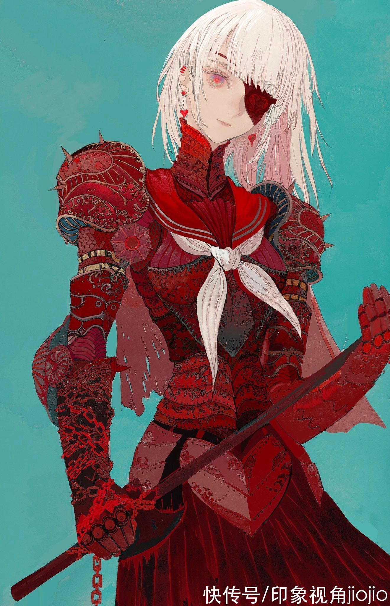 人物插画#平涂风格的幻想系人物插画,每一幅作品都似乎在讲故事