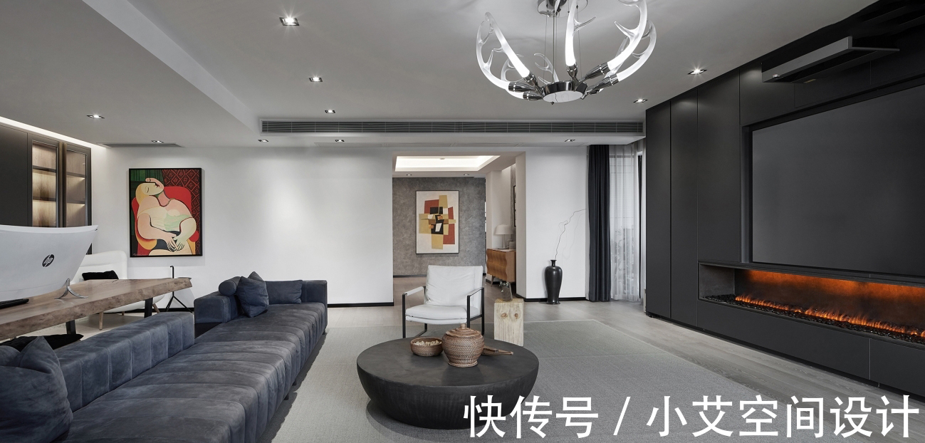 黑白灰|365㎡软装设计,黑白灰练成一首冷峻又炙热的诗!