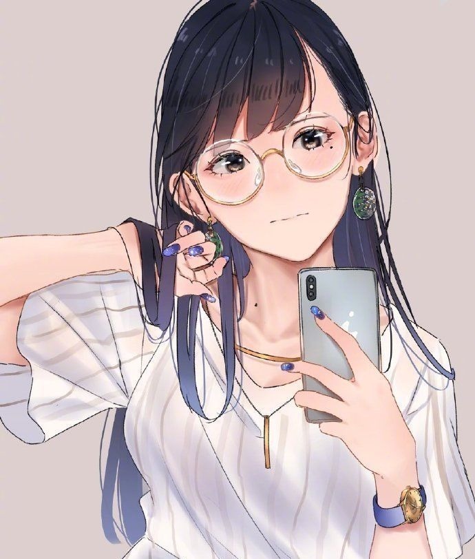 戴上眼镜@总感觉戴上眼镜有一种独特的气质,画师大佬画了一堆这样的妹子