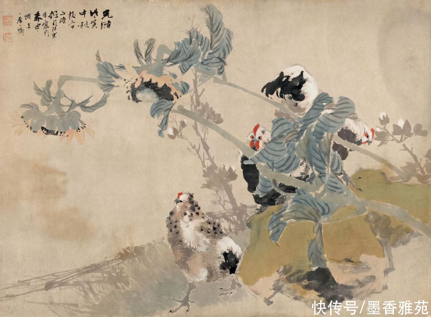 海派大师任伯年的国画作品，生动传神