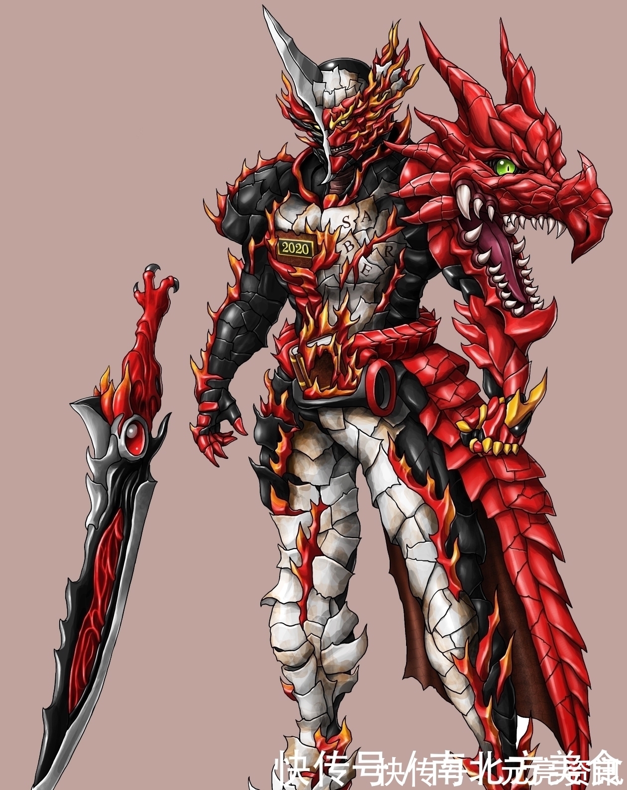 搞笑|假面骑士圣刃同人新形态,电锯龙有点搞笑,情感飞龙是真帅!