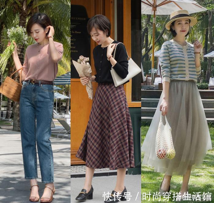 搭配|被这位博主惊艳了,这么穿“针织衫+半裙”,简简单单就很气质