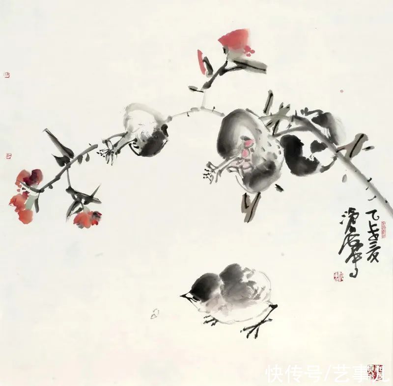 教授!尹沧海教授石榴作品欣赏:清简空灵 独出机杼