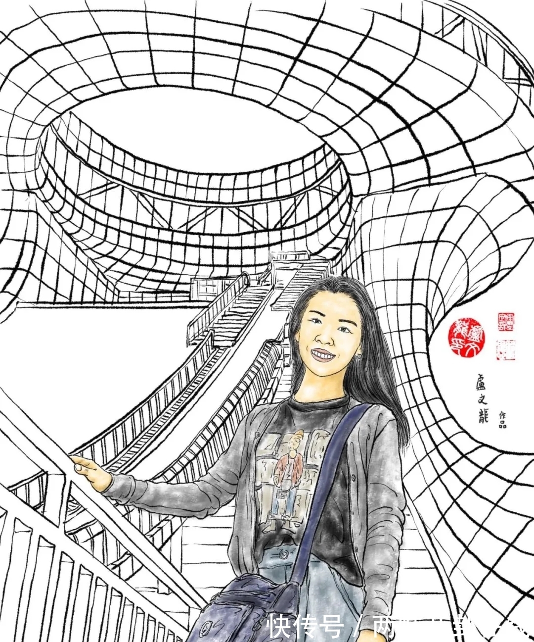 任子威@近400幅冬奥主题手绘插画均出自燕大老师之手