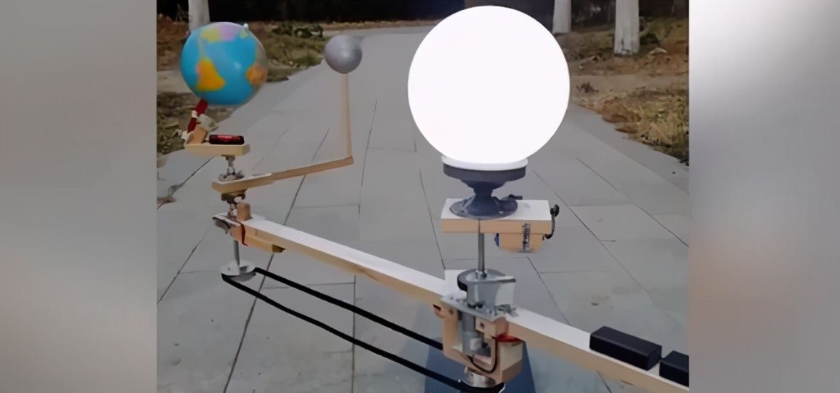 自制|沈阳一位爸爸为孩子自制日地月模型