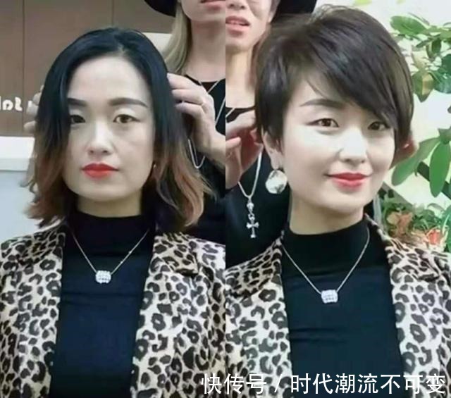 脸型 发量少还“脸大”的女生适合啥发型六款五五分短发,显瘦显发量!
