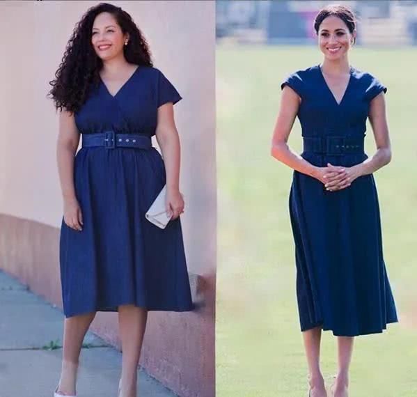 会穿的女人能有多美180斤的时尚博主,撞衫梅根竟然还赢了