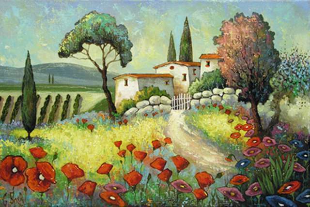 x90$俄罗斯画家尤里耶维奇的布面油画