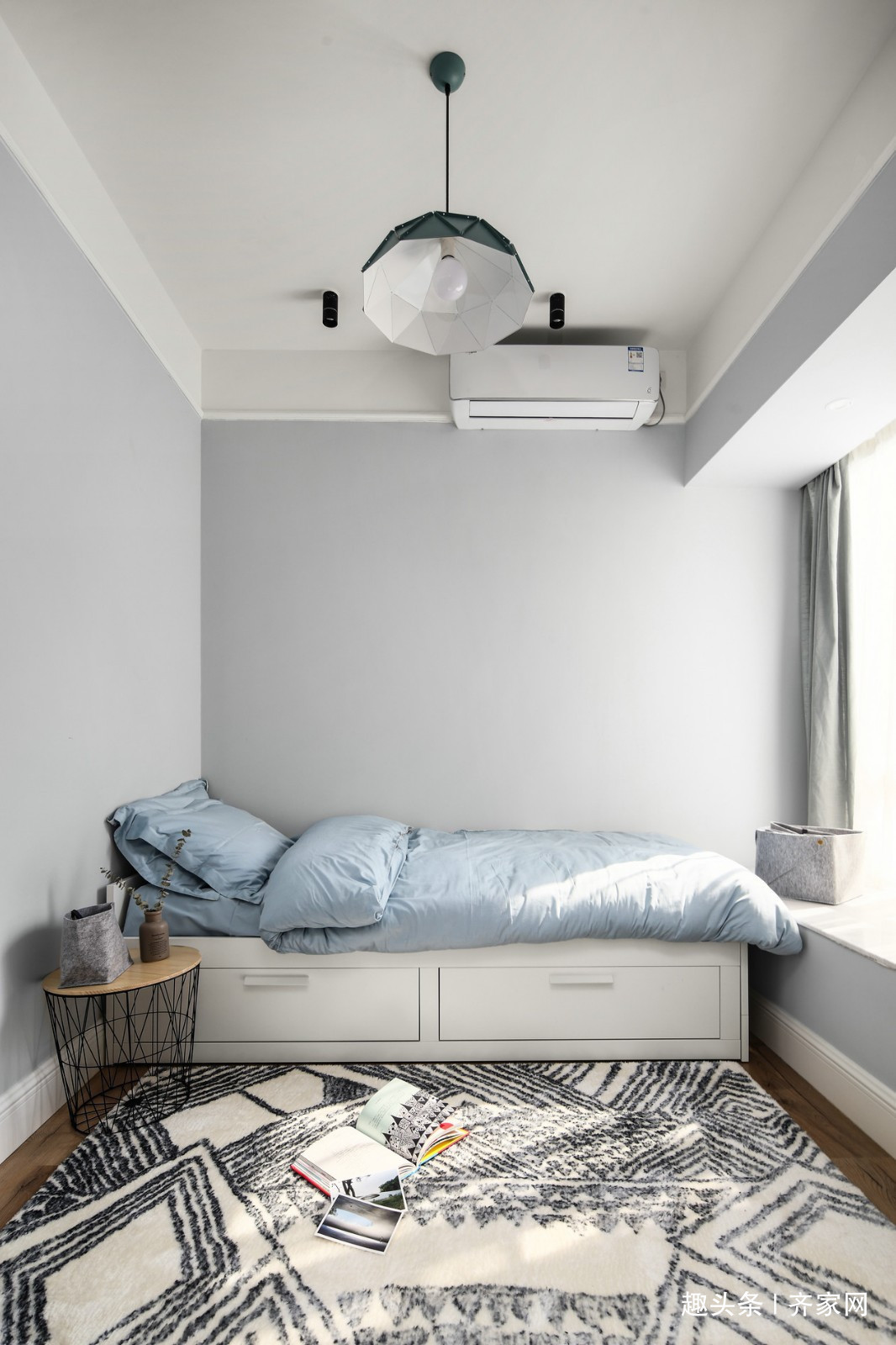 储物|107㎡北欧风,客餐厅一体,嵌入式储物,高效利用空间!